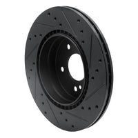 R1 Concepts R1 98-09 Chrysler Crossfire Rear Left Drilled & Slotted Black Brake Rotor