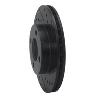 R1 Concepts R1 78-92 Audi 80 Front Right Drilled & Slotted Black Brake Rotor