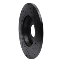 R1 Concepts R1 09-25 Audi A4 Left Drilled & Slotted Black Brake Rotor