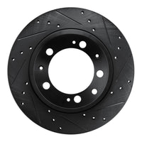 R1 Concepts R1 86-95 Porsche 944 Turbo Rear Right Drilled & Slotted Black Brake Rotor