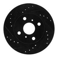 R1 Concepts R1 85-88 Chevrolet Nova Front Left Drilled & Slotted Black Brake Rotor