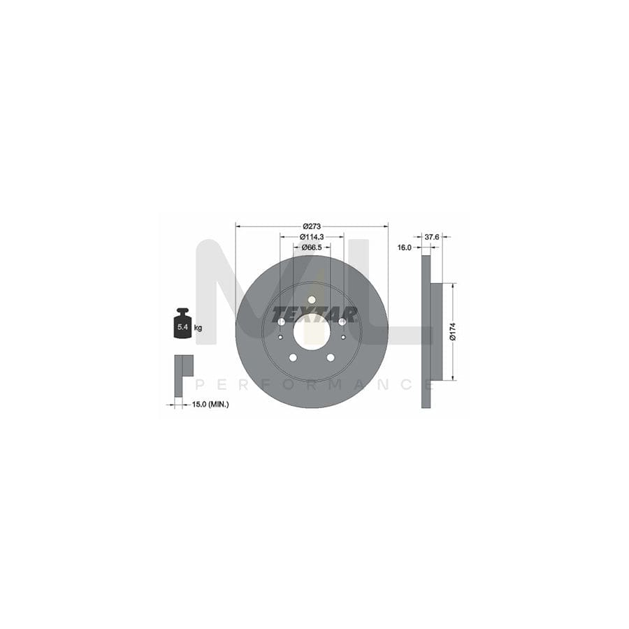 TEXTAR 92138200 Brake Disc Solid, without wheel hub, without wheel studs | Performance Parts Direct Car Parts