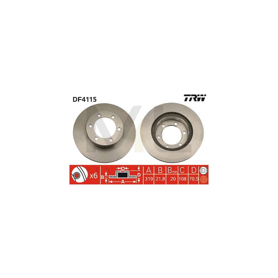 TRW DF4115 Brake Disc Vented, Painted | Performance Parts Direct Car Parts