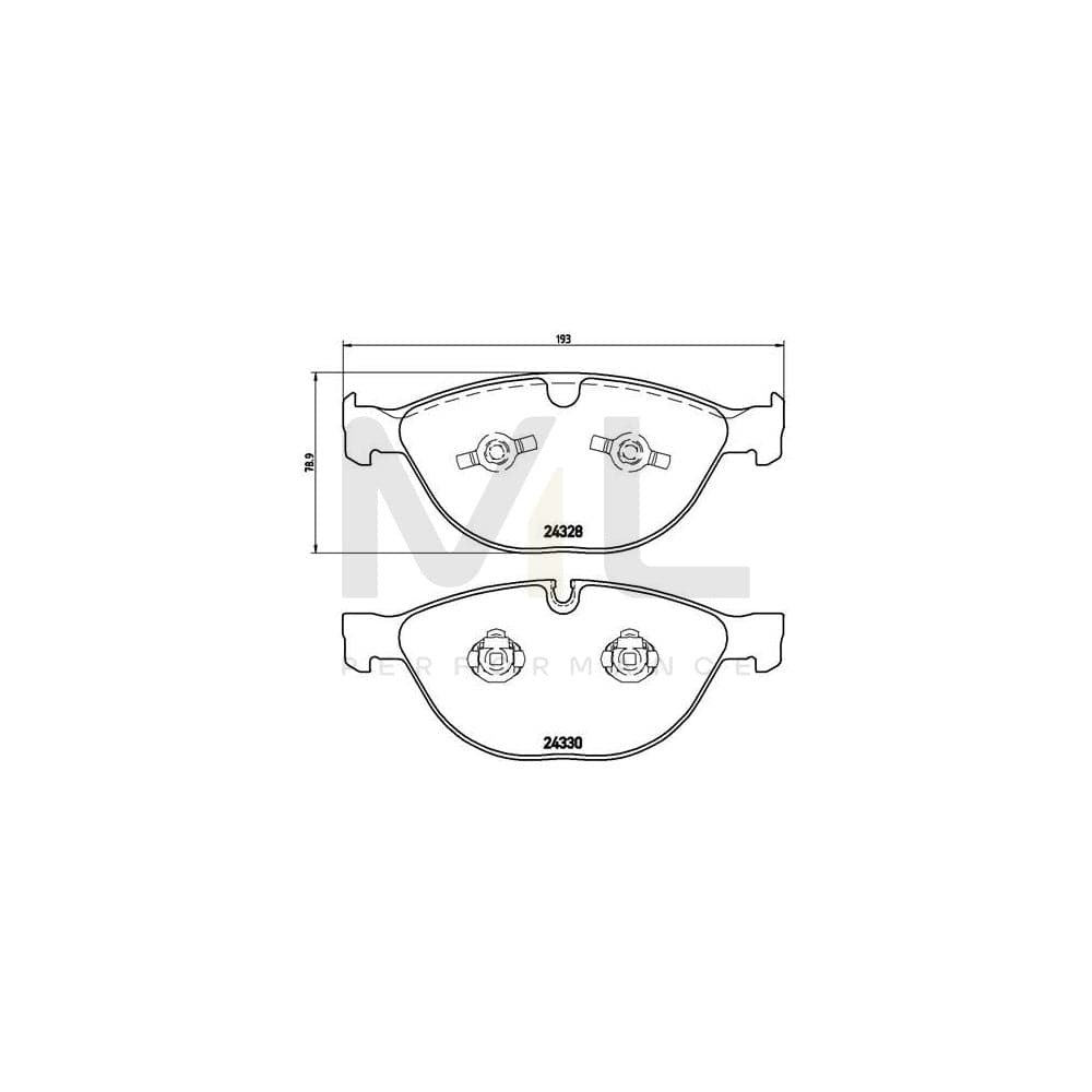 Brembo P 06 066 Brake Pad Set Prepared For Wear Indicator, With Piston Clip