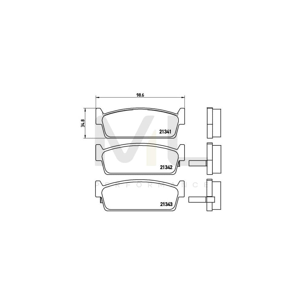 Brembo P 56 053 Brake Pad Set With Acoustic Wear Warning