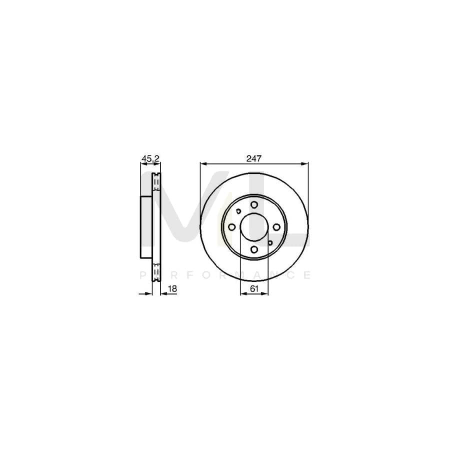 BOSCH 0 986 478 459 Brake Disc for NISSAN ALMERA Vented, Oiled | Performance Parts Direct Car Parts