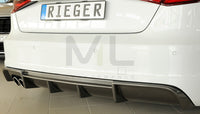 Rieger 00099355 Audi 8V A3 Rear Diffuser for Twin Tailpipe Left - Carbon-Look