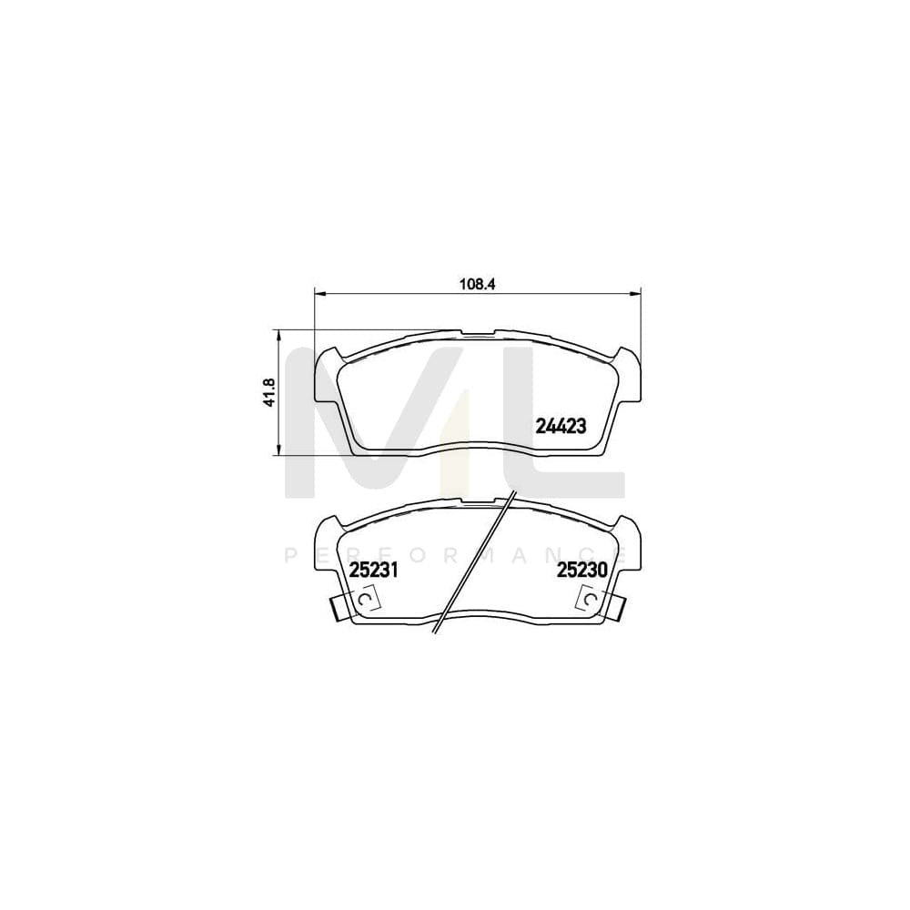 Brembo P 61 108 Brake Pad Set With Acoustic Wear Warning
