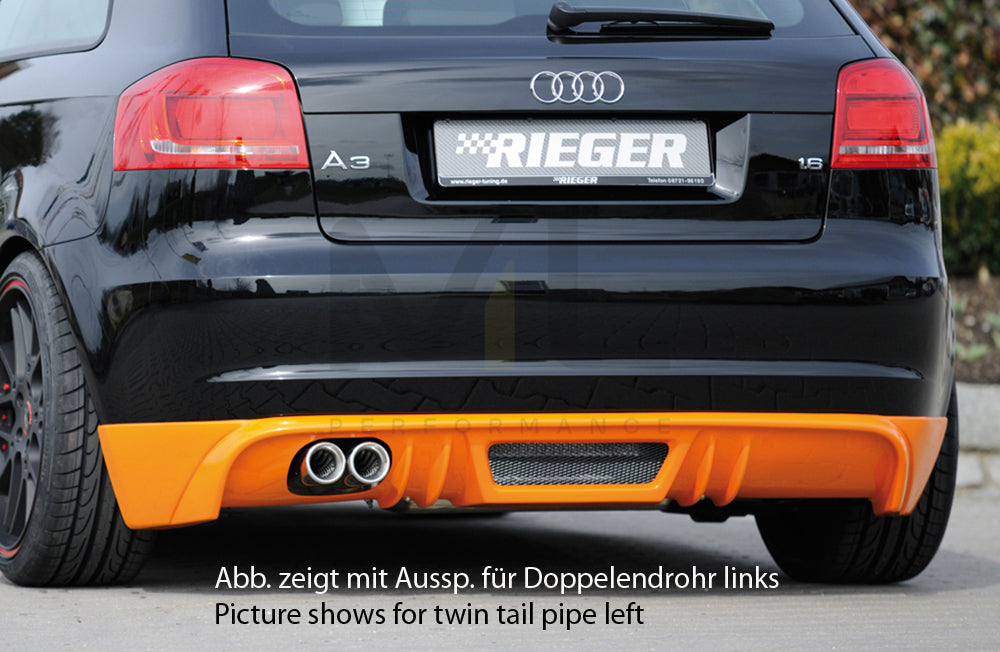 Rieger 00056768 Audi 8P A3 Rear Diffuser for Original Tailpipe Left
