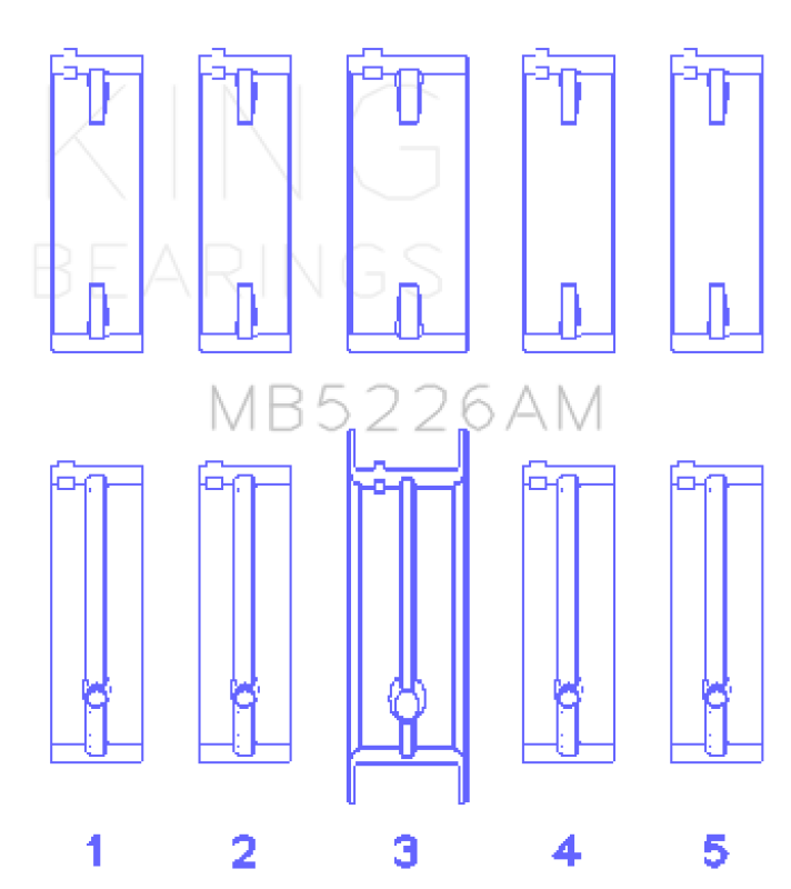 King Engine Bearings Mazda 626 F8 (Size +0.75mm) Main Bearing Set
