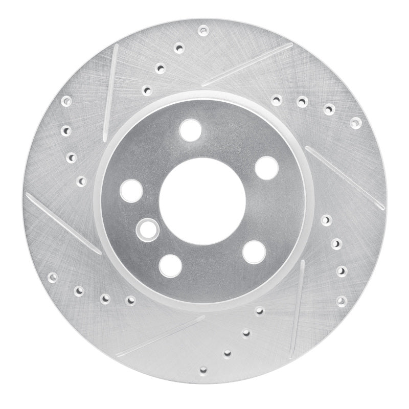R1 Concepts R1 14-21 Mini Cooper (Excl Clubman) Front Right Drilled & Slotted Silver Brake Rotor