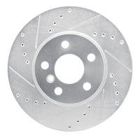 R1 Concepts R1 14-21 Mini Cooper (Excl Clubman) Front Right Drilled & Slotted Silver Brake Rotor