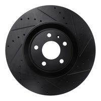 R1 Concepts R1 04-09 Audi S4 Front Right Drilled & Slotted Black Brake Rotor
