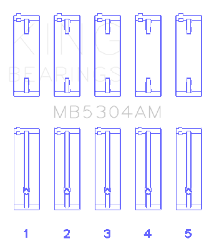 King Engine Bearings King Kia/Mazda DOHC 16 Valve/SOHC 16 Valve/SOHC 8 Valve (Size +0.25) Main Bearing Set