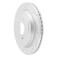R1 Concepts R1 13-19 Cadillac ATS Rear Left Drilled & Slotted Silver Brake Rotor