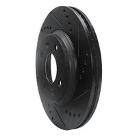 R1 Concepts R1 87-93 Saab 900 Front Right Drilled & Slotted Black Brake Rotor