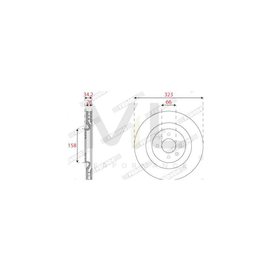 FERODO DDF2784C Brake Disc Vented | Performance Parts Direct Car Parts