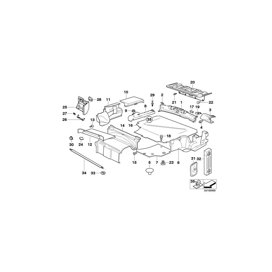 Genuine BMW 51478132639 E36 Trunk Partition Trim Panel MITTELGRAU (Inc. M3, 323i & 328i)