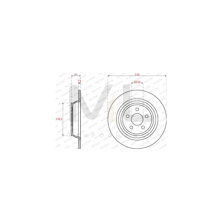 FERODO DDF2821C Brake Disc Solid | Performance Parts Direct Car Parts
