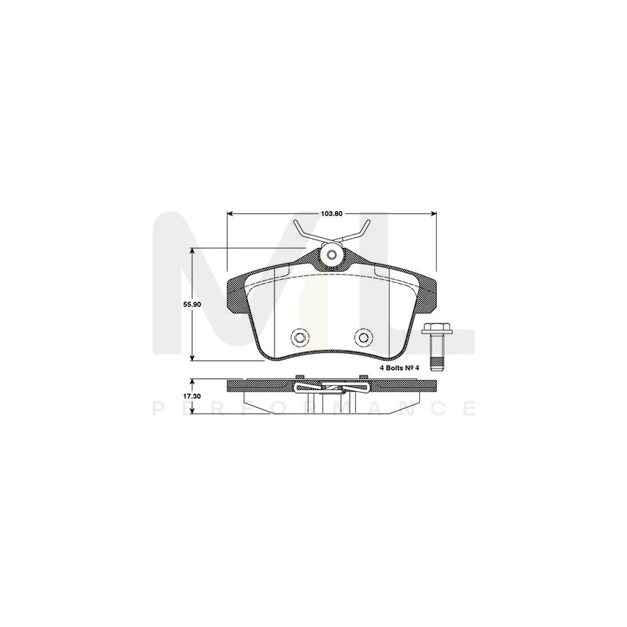 Bosch 0986Tb3101 Brake Pad Set  | Performance Parts Direct Car Parts