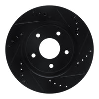 R1 Concepts R1 07-15 Nissan Rogue Front Right Drilled & Slotted Black Brake Rotor
