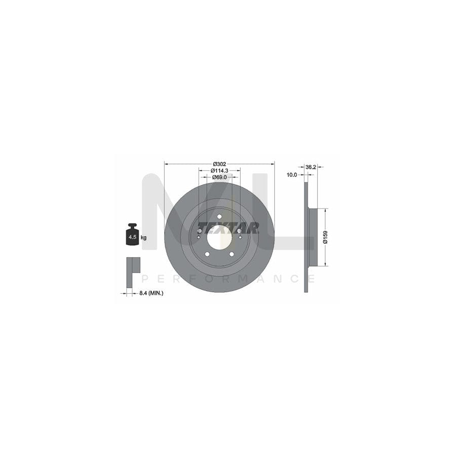 TEXTAR PRO 92267403 Brake Disc Solid, Coated, without wheel hub, without wheel studs | Performance Parts Direct Car Parts