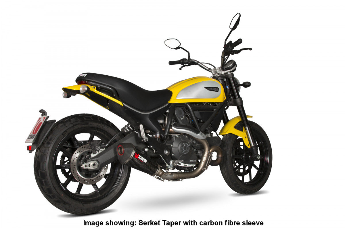 Scorpion RDI62TEO Ducati Scrambler 800 Serket Taper Slip-On Exhaust - Titanium Sleeve