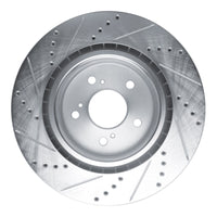 R1 Concepts R1 2021-2025 Acura TLX Front Right Drilled & Slotted Silver Brake Rotor