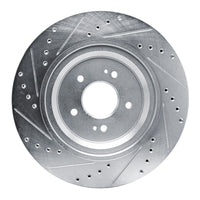 R1 Concepts R1 19-22 Genesis G90 Rear Right Drilled & Slotted Silver Brake Rotor