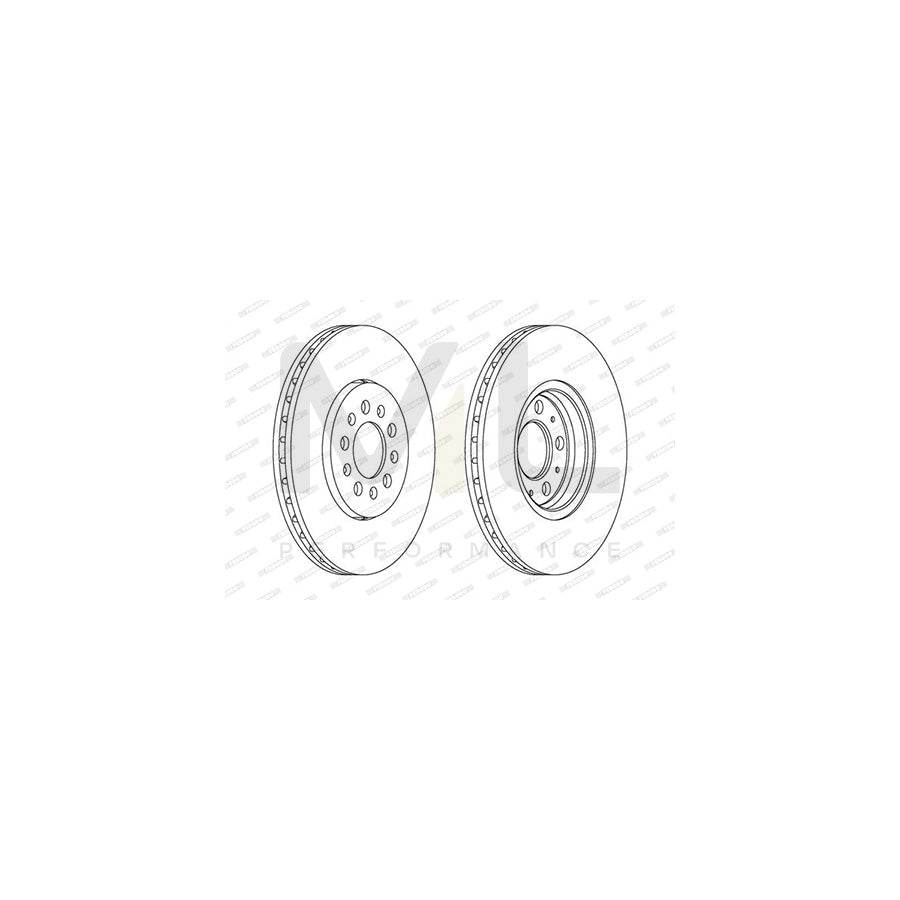 FERODO PREMIER Coat+ disc DDF1221C Brake Disc Vented, Coated, with bolts/screws | Performance Parts Direct Car Parts