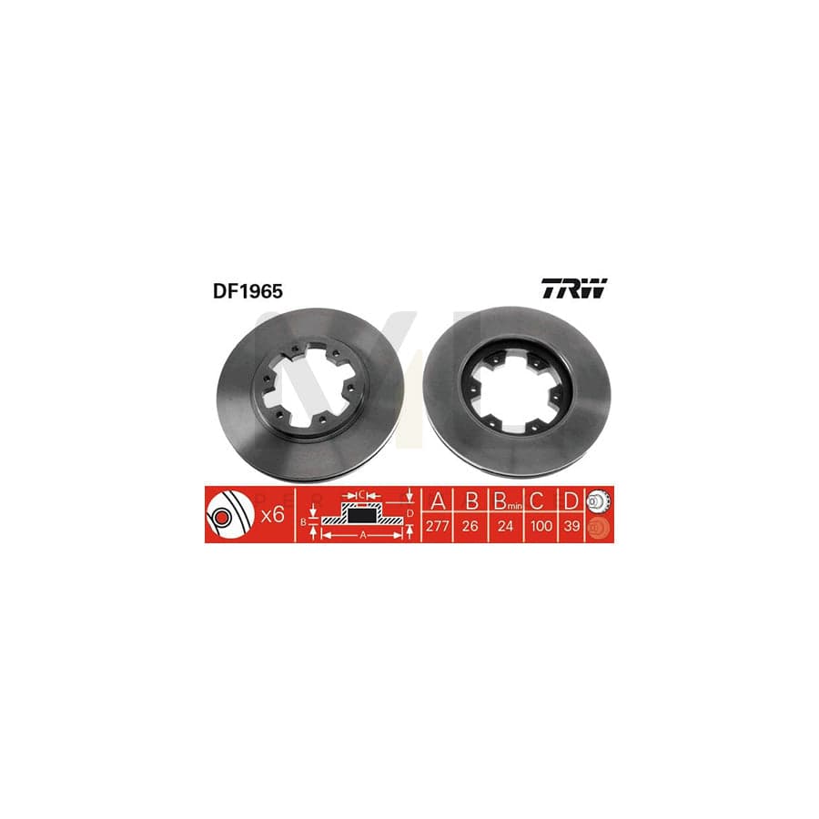 TRW DF1965 Brake Disc Vented, Painted | Performance Parts Direct Car Parts