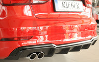 Rieger 00056824 Audi 8V A3 Rear Diffuser for Twin Tailpipe Left -  Matte Black