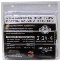 K&N Engineering K&N Universal Filter Chrome Round Tapered White - 4in Flange ID x 1.125in Flange Length x 5.5in H