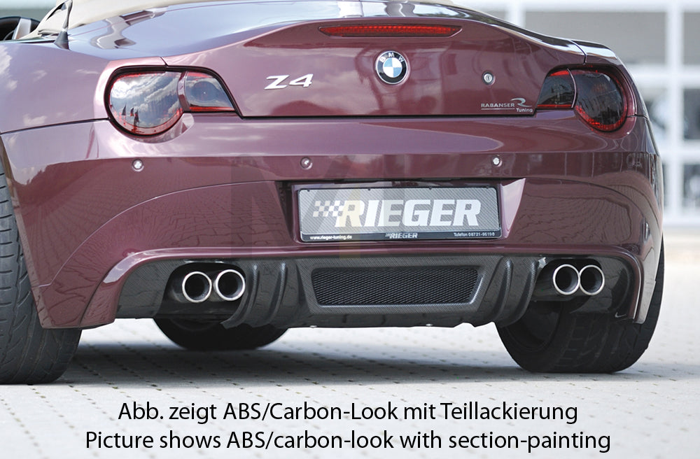 Rieger 00050511 BMW Z4 E85 Rear Diffuser for Twin Tailpipe Left & Right