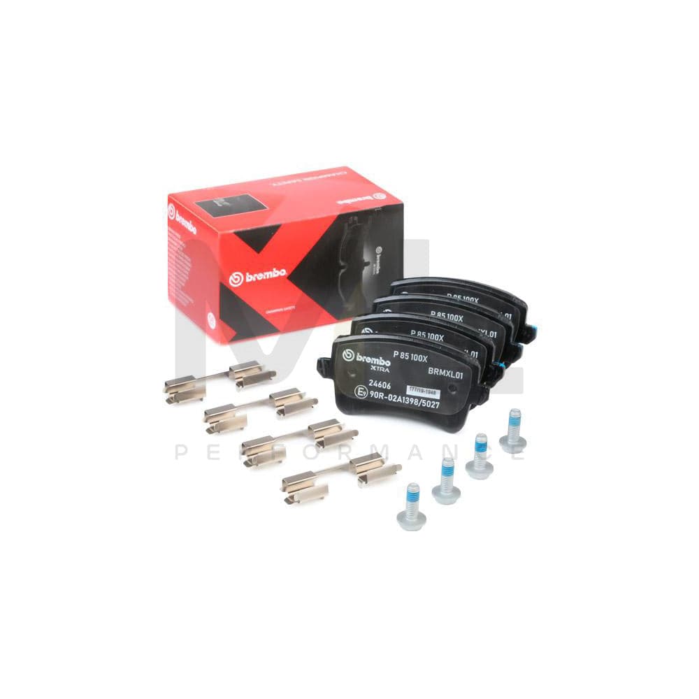 Brembo P 85 100X Brake Pad Set Excl. Wear Warning Contact, With Brake Caliper Screws