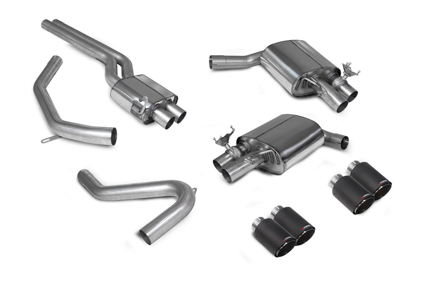 Scorpion SAU088CF Audi S4 B9 Resonated Half Exhaust System