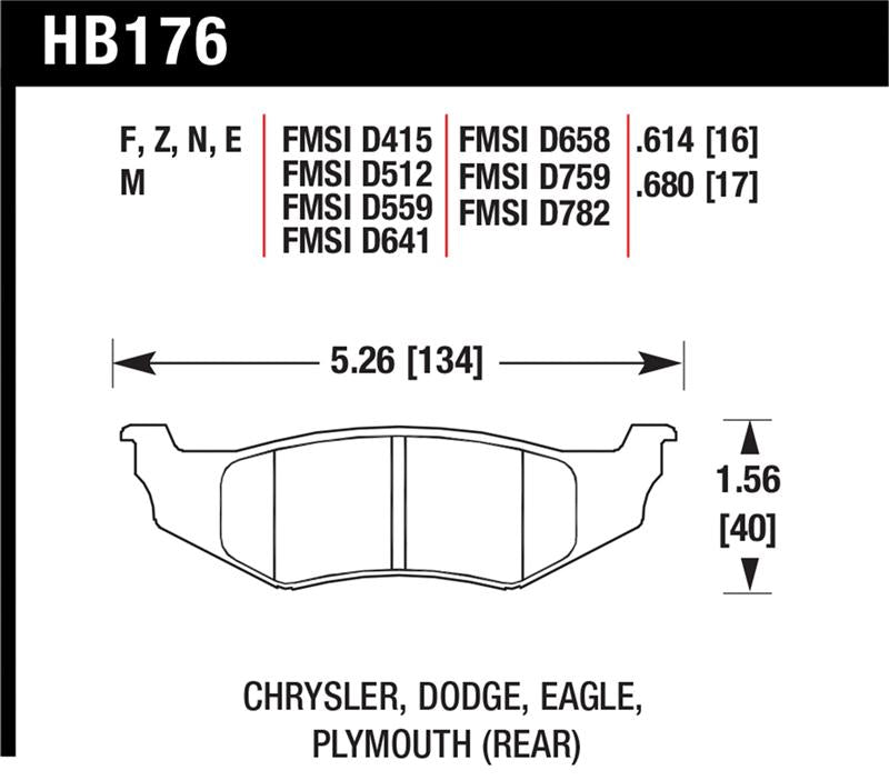 Hawk Performance Hawk SRT4 HP+ Street Rear Brake Pads