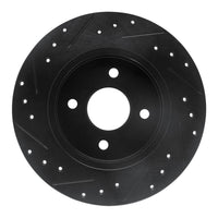 R1 Concepts R1 02-04 Ford Focus Rear Right Drilled & Slotted Black Brake Rotor