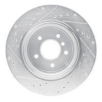 R1 Concepts R1 06-10 BMW 535XI Rear Right Drilled & Slotted Silver Brake Rotor