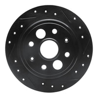 R1 Concepts R1 86-89 Acura Integra Rear Right Drilled & Slotted Black Brake Rotor