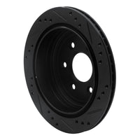 R1 Concepts R1 05-25 Nissan Frontier Rear Left Drilled & Slotted Black Brake Rotor
