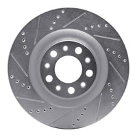 R1 Concepts R1 2017-2025 Alfa Romeo Stelvio Rear Left Drilled & Slotted Silver Brake Rotor