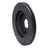 R1 Concepts R1 11-19 Ford Explorer Front Right Drilled & Slotted Black Brake Rotor