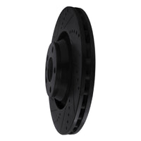 R1 Concepts R1 05-11 Audi A6 Quattro Front Left Drilled & Slotted Black Brake Rotor