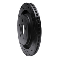R1 Concepts R1 15-23 Ford Mustang Rear Right Drilled & Slotted Black Brake Rotor