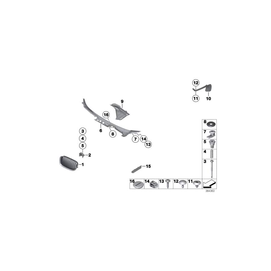 Genuine BMW 51497453357 F01 F03 F04 Trim, Drip Rail, Left (Inc. 740dX, 730i & 750Li)