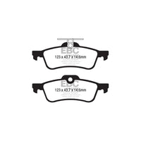 EBC PD02KR493 Honda Civic Redstuff Rear Brake Pad & Plain Disc Kit