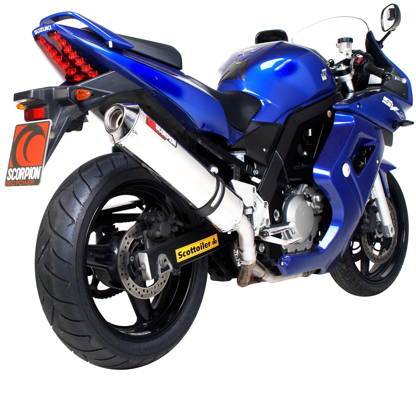 Scorpion ESI75SEO Suzuki SV650 Factory Oval Slip-On Exhaust - Polished Stainless Steel Sleeve