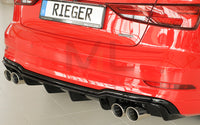 Rieger 00088186 Audi 8V A3 Rear Diffuser for Sport Tailpipe Left & Right - Glossy Black