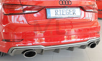 Rieger 00099617 Audi 8V Rear Diffuser for Sport Tailpipe Left & Right (A3 & S3) - Carbon-Look